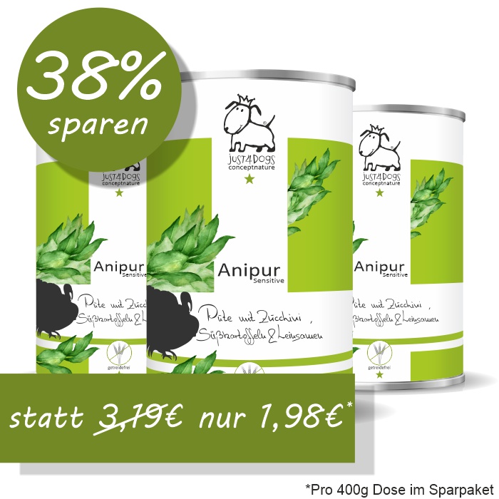 Sensitive Pute mit Zucchini, S&uuml;&szlig;kartoffeln & Leinsamen, getreidefrei