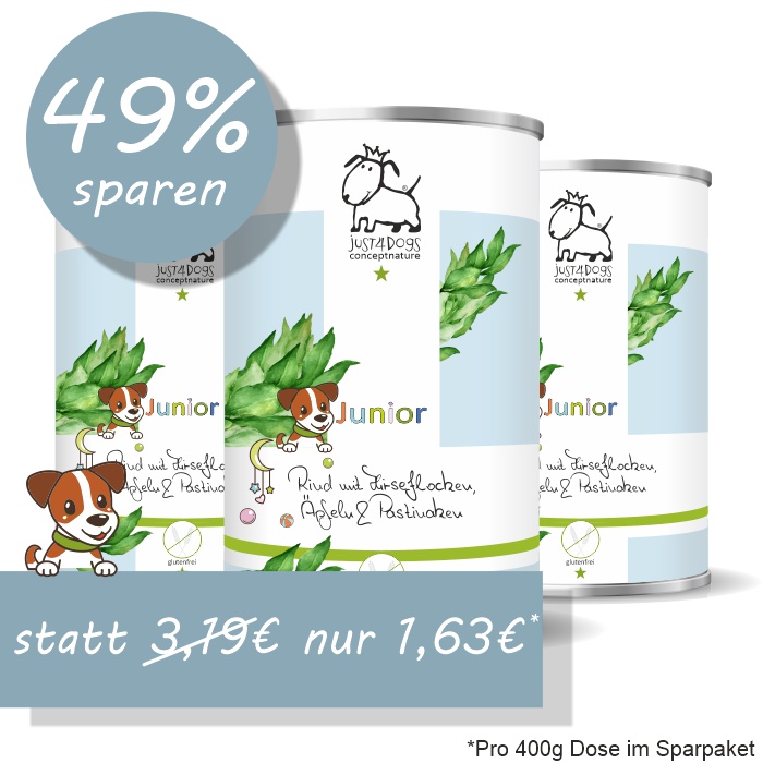 Welpe-Junior Rind mit Hirseflocken, &Auml;pfeln & Pastinaken, glutenfrei