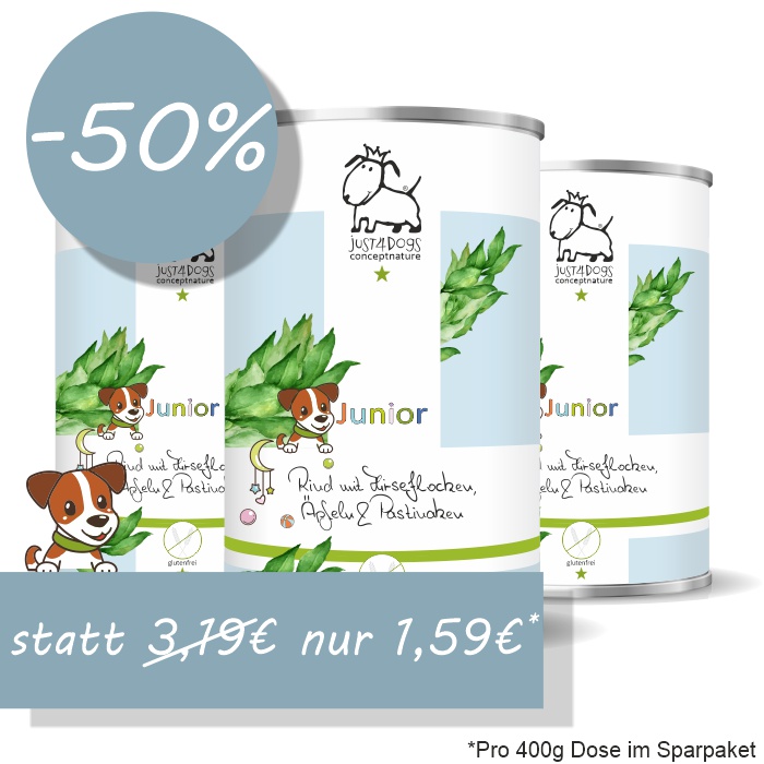 Welpe-Junior Rind mit Hirseflocken, &Auml;pfeln & Pastinaken, glutenfrei