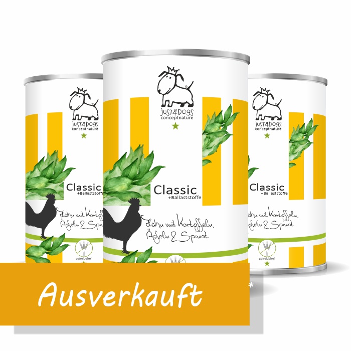 Classic +Ballaststoffe Huhn mit Kartoffeln, &Auml;pfeln & Spinat, getreidefrei