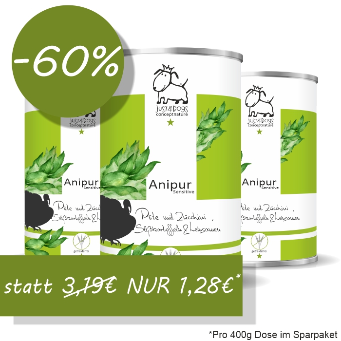 Sensitive Pute mit Zucchini, S&uuml;&szlig;kartoffeln & Leinsamen, getreidefrei