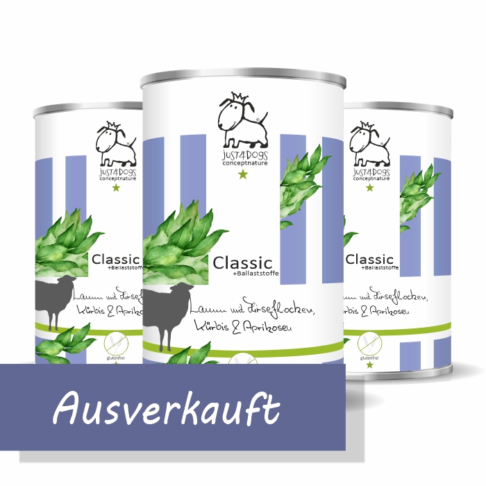 Classic +Ballaststoffe Lamm mit Hirseflocken, K&uuml;rbis & Aprikosen, glutenfrei