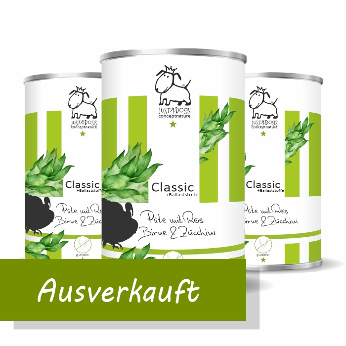 Classic +Ballaststoffe Pute mit Reis, Birnen & Zucchini, glutenfrei