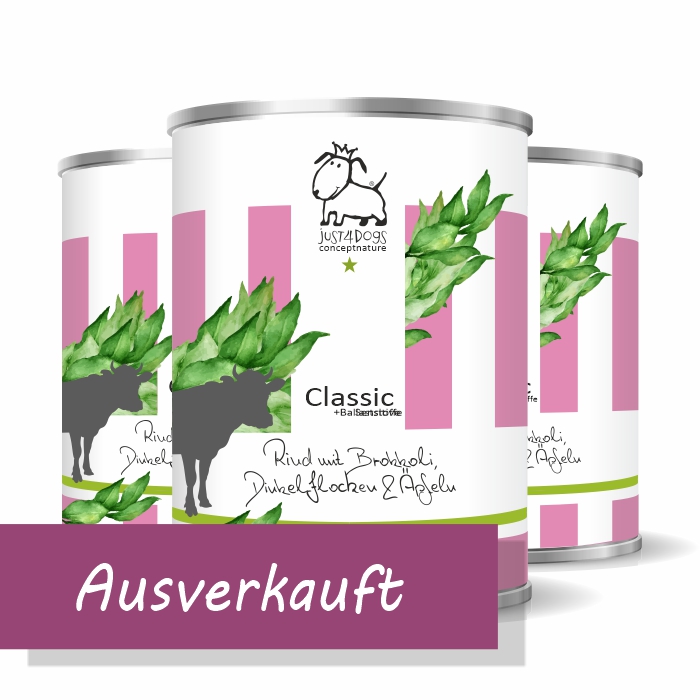 Classic +Ballaststoffe Rind mit Dinkelflocken, Brokkoli & Apfel