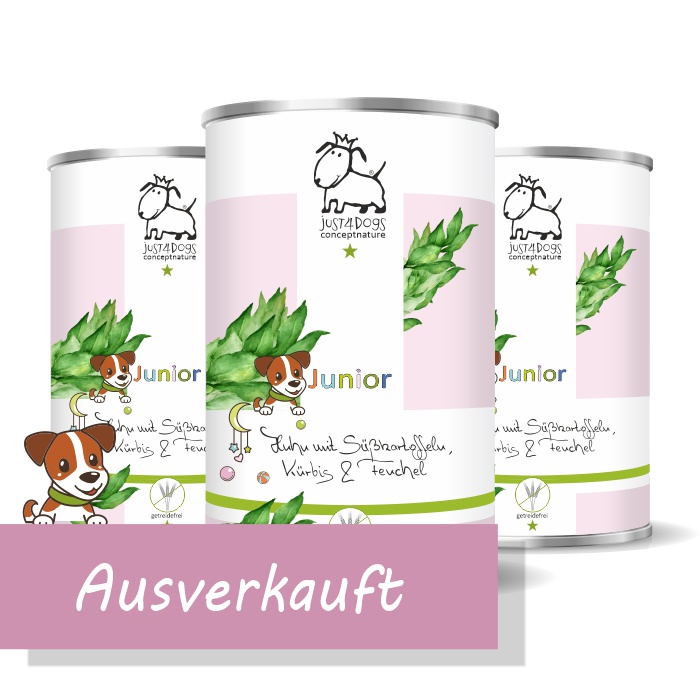 Welpe-Junior Huhn mit S&uuml;&szlig;kartoffeln, K&uuml;rbis & Fenchel, getreidefrei