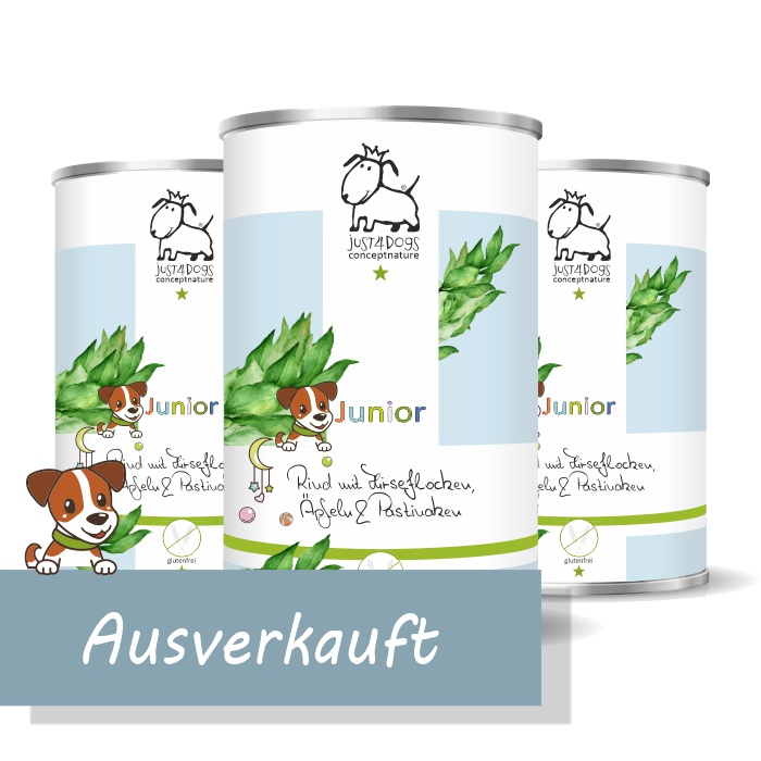 Welpe-Junior Rind mit Hirseflocken, &Auml;pfeln & Pastinaken, glutenfrei